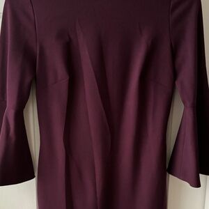 NWOT Calvin Klein Women's 3/4 Bell Sleeve Boat Neck White Sheath Dress Size 4